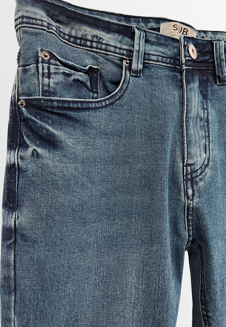 Men Slim Fit Long Jeans - Blue - H2M372