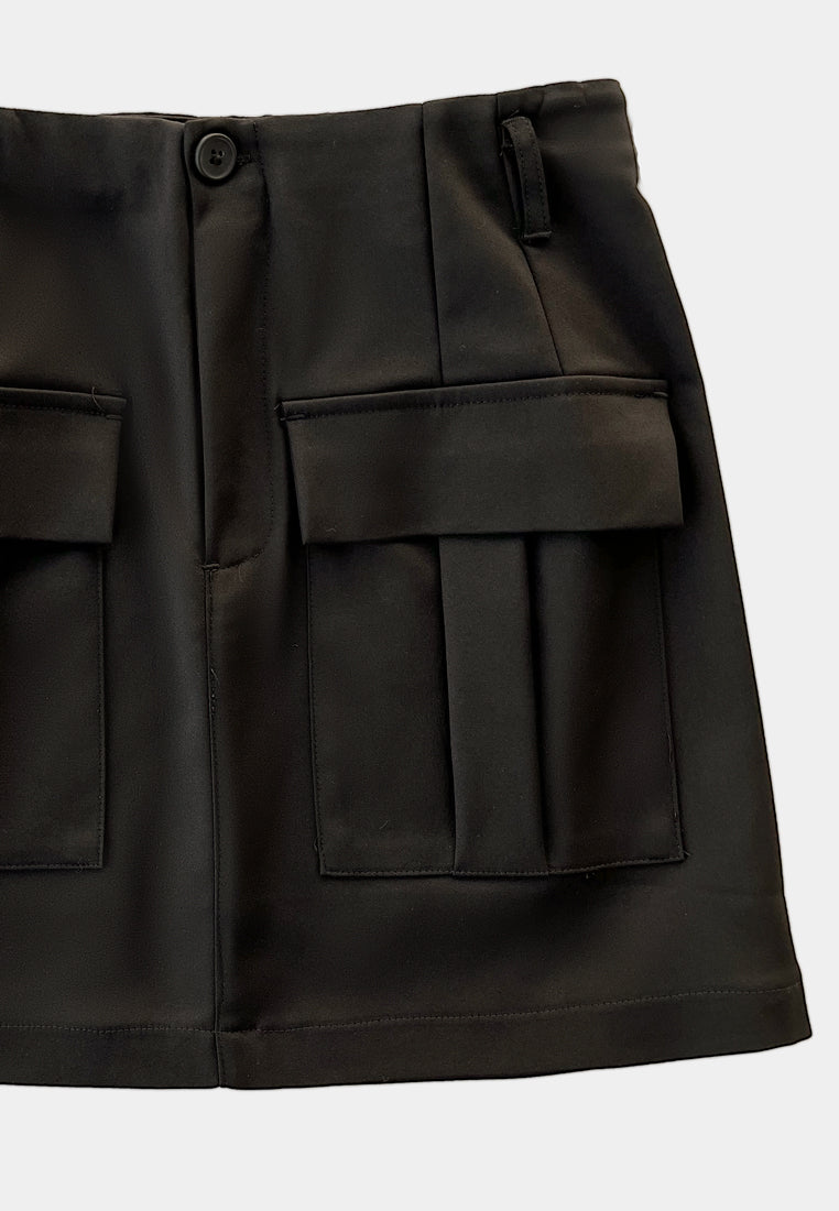 Women Cargo Skirt - Black - H0W949