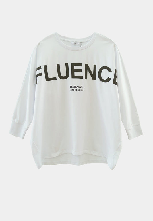 Women Long Sleeve Fashion Tee - White - M2W348