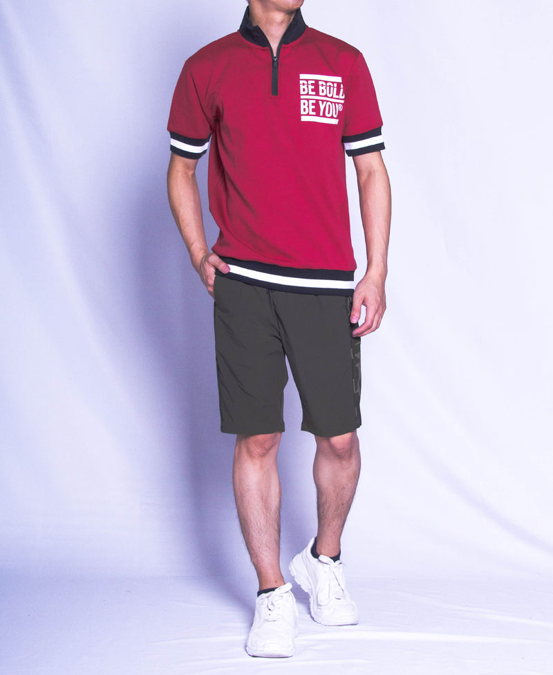 Men Short-Sleeve Knit Wear - Red - H9M364