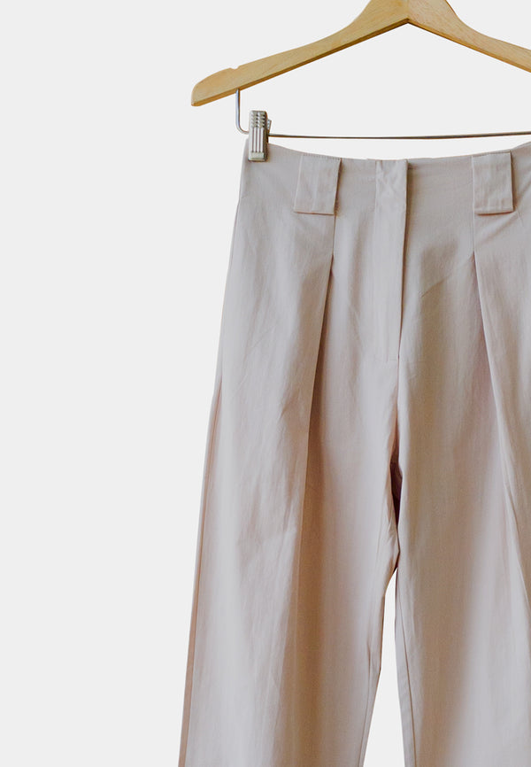 Women Straight Cut Long Pants - Beige - H1W251