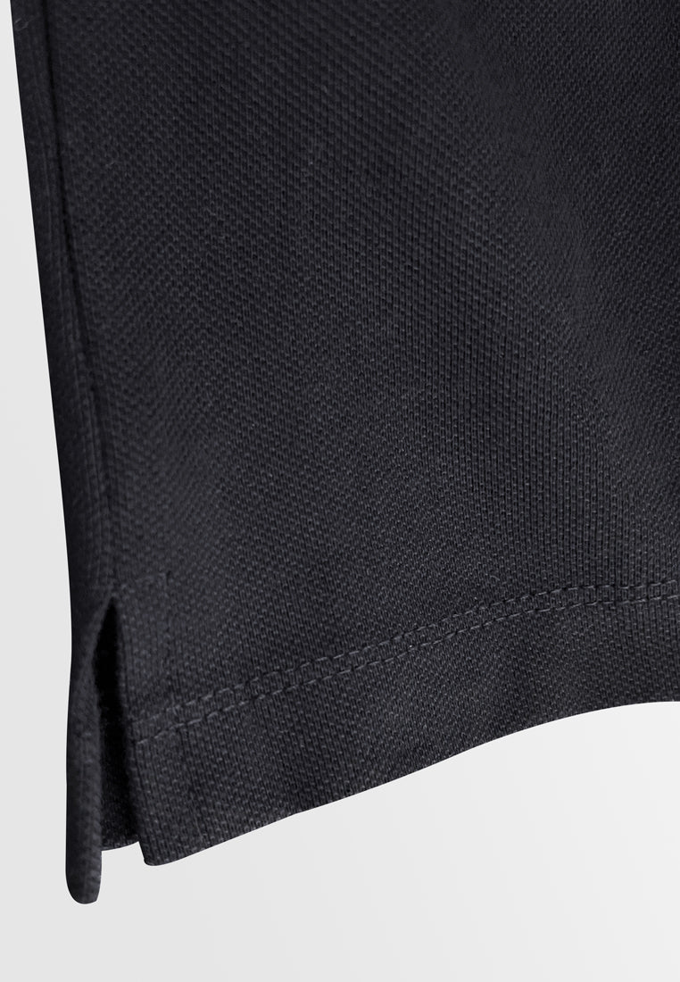 Men Short-Sleeve Polo Tee - Black - S3M713