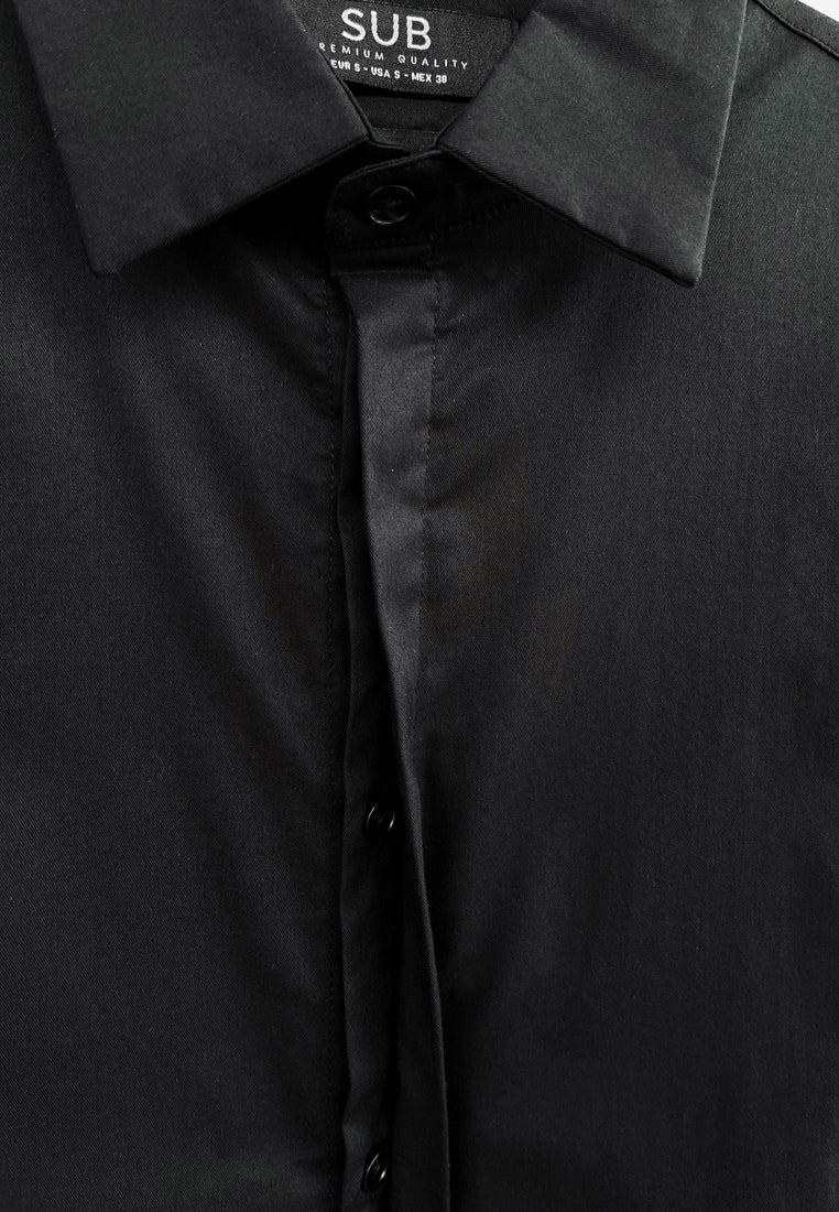 Men Slim Fit Short-Sleeve Shirt - Black - H2M690