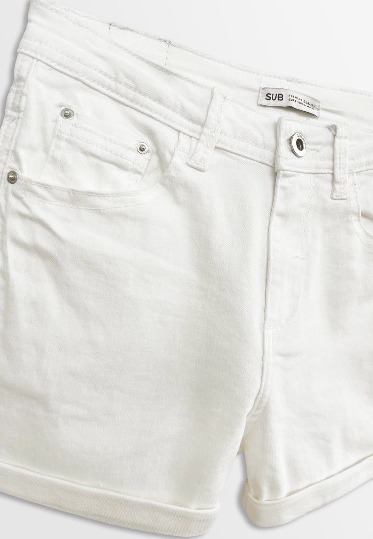Women Short Jeans - White - F2W379