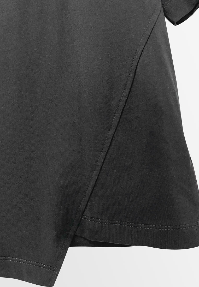 Women Short-Sleeve Fashion Tee - Black - S3W593