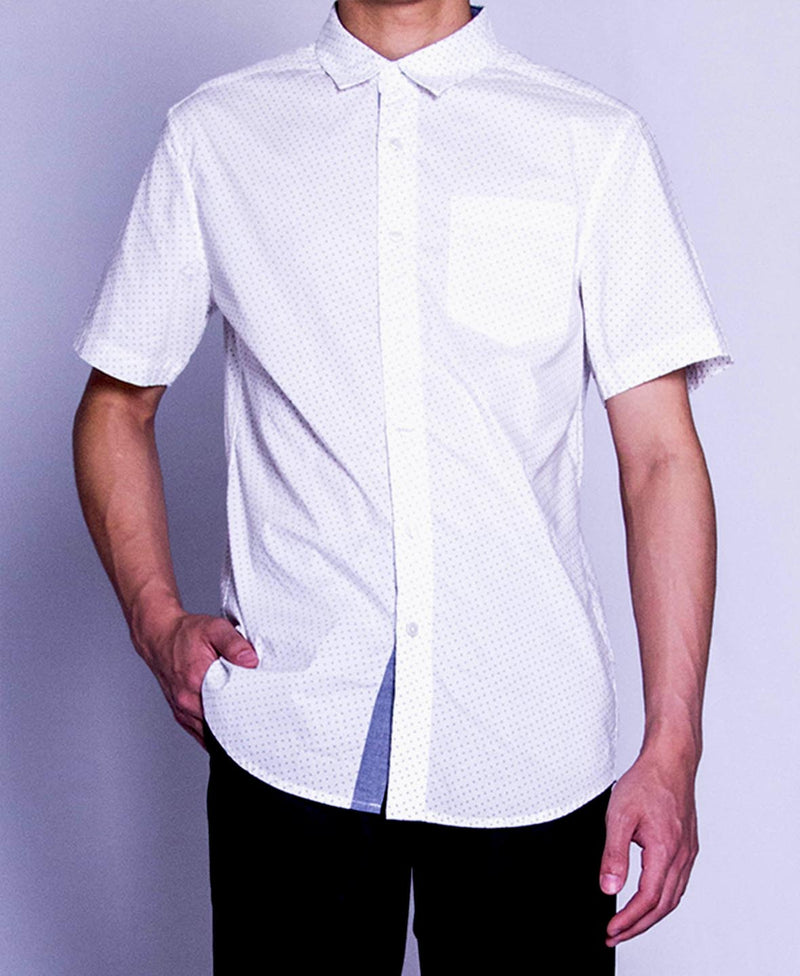 Men Short Sleeve Shirt - White - F9M095