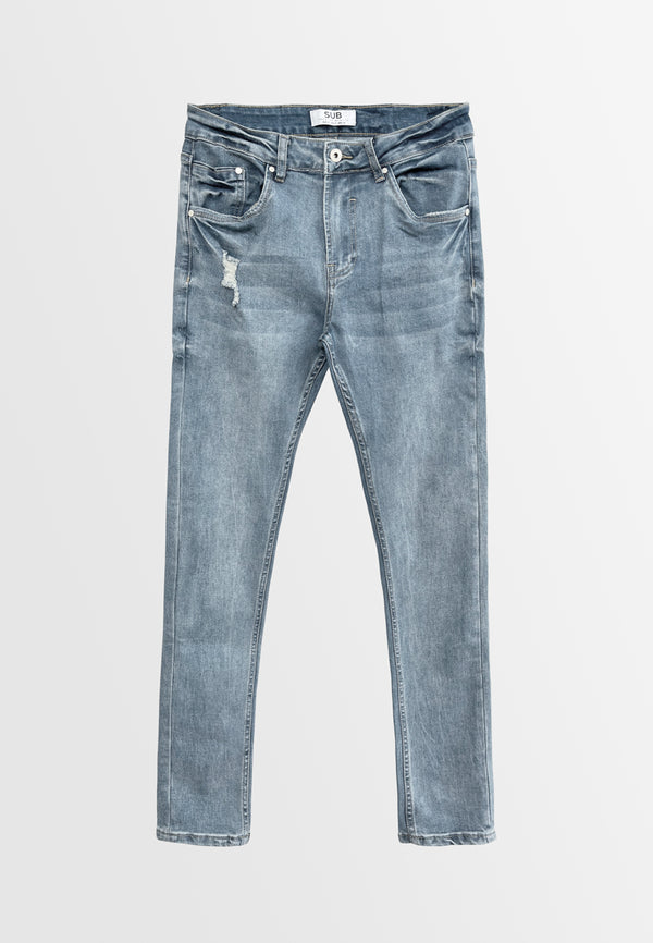 Men Skinny Fit Long Jeans - Light Blue - H2M411