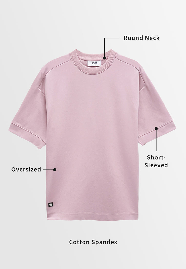 Men Short-Sleeve Fashion Tee - Pink - S3M812