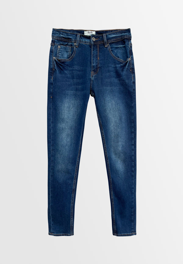 Men Skinny Fit Long Jeans - Dark Blue - H2M432