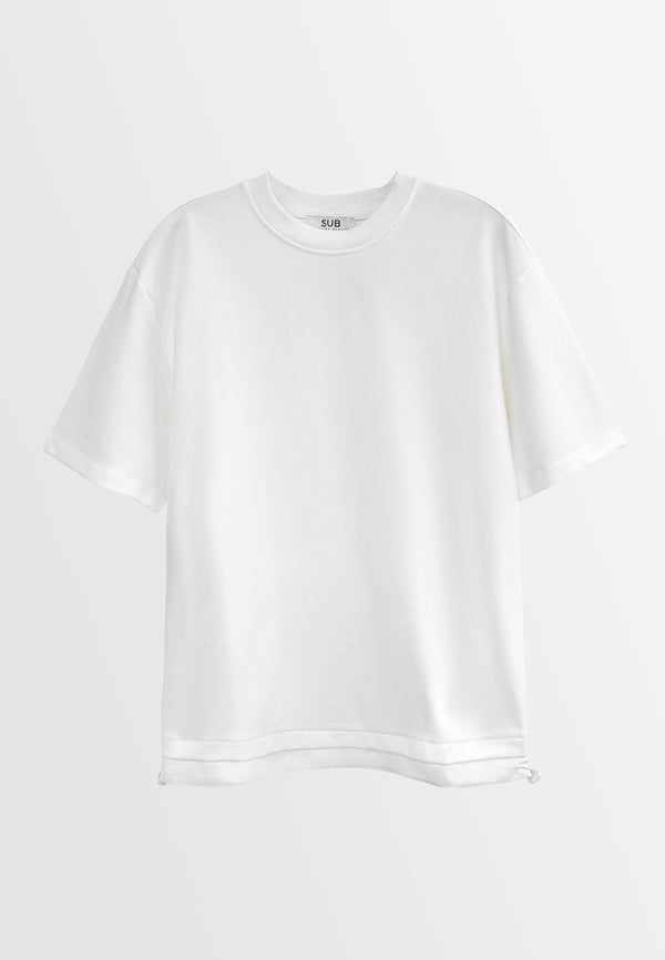 Men Short-Sleeve Oversized Fashion Tee - White - H2M609