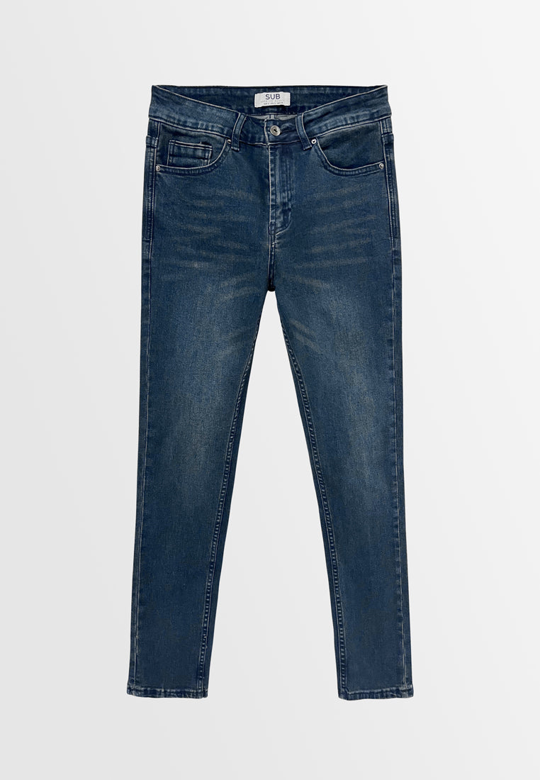 Men Slim Fit Long Jeans - Dark Blue - S3M598