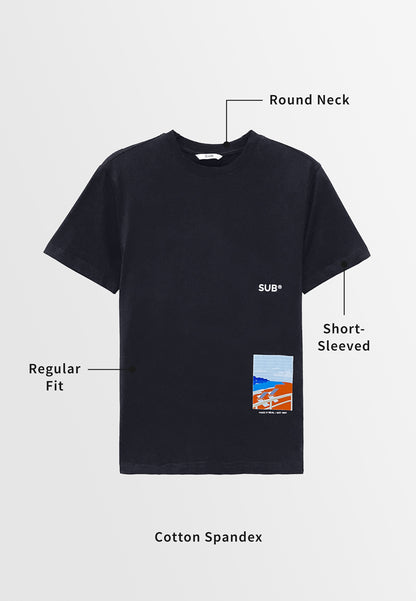 Men Short-Sleeve Graphic Tee - Black - S3M616