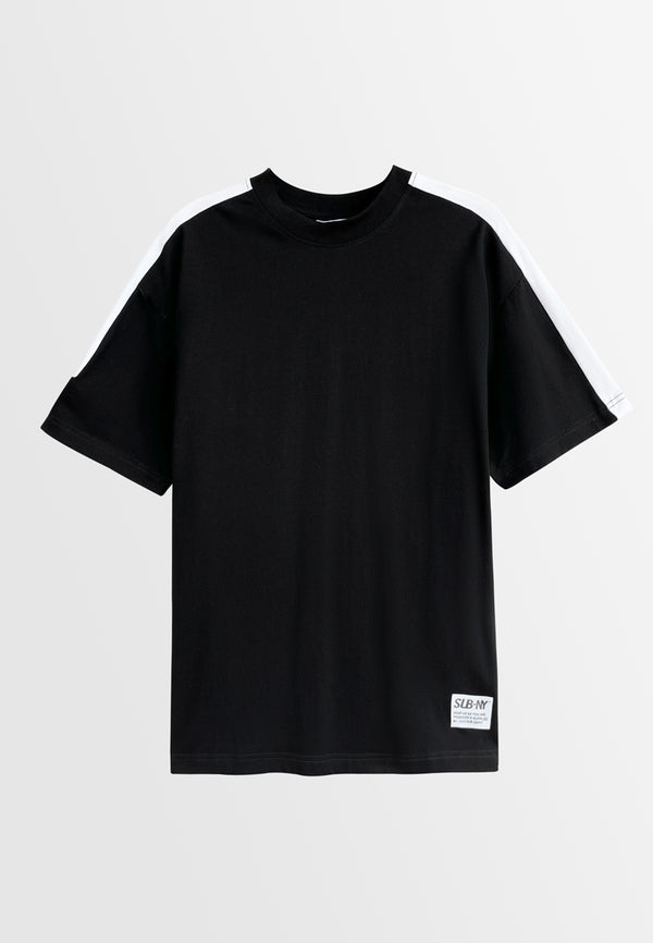 Men Short-Sleeve Fashion Tee - Black - H2M465