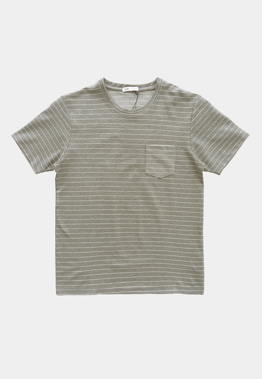 Men Short-Sleeve Striped Fashion Tee - Grey - F2M200