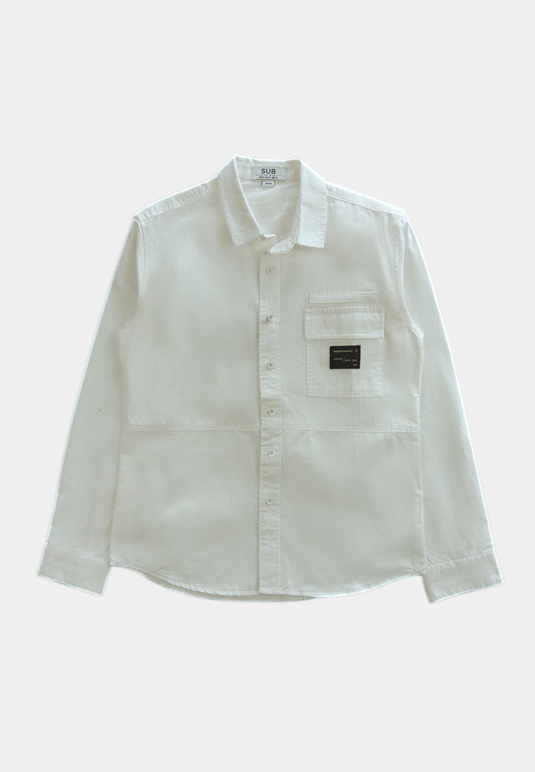 Men Long-Sleeve Shirt - White - H1M166