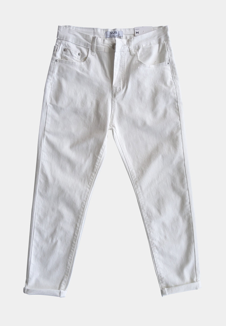 Men Slim Fit Long Jeans - White - H1M140