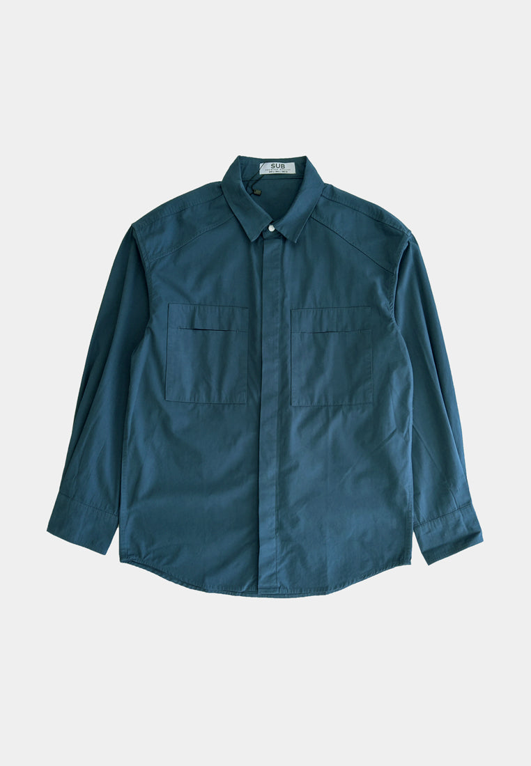 Men Long-Sleeve Shirt - Blue - H1M173