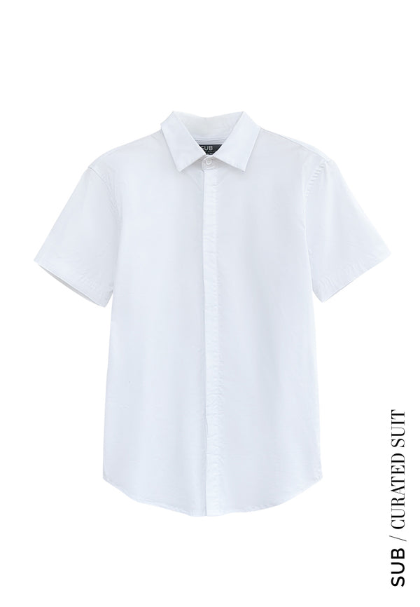 Men Slim Fit Short-Sleeve Shirt - White - H2M691