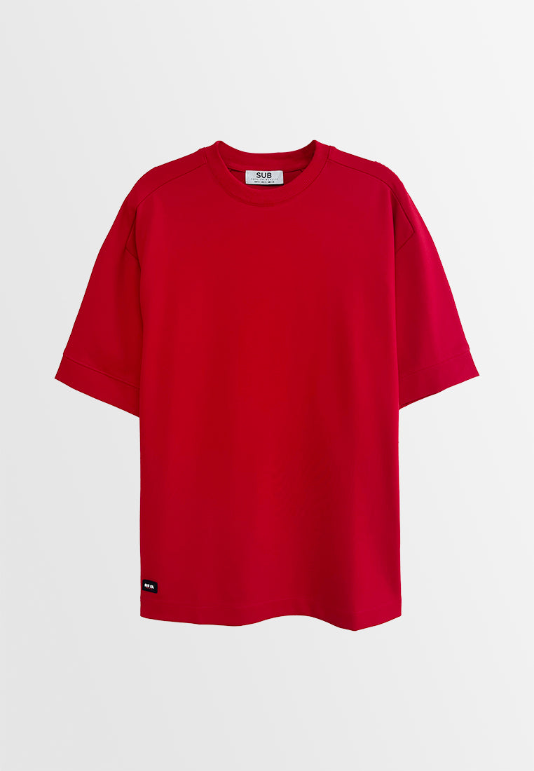 Men Short-Sleeve Oversized Fashion Tee - Red - H2M785