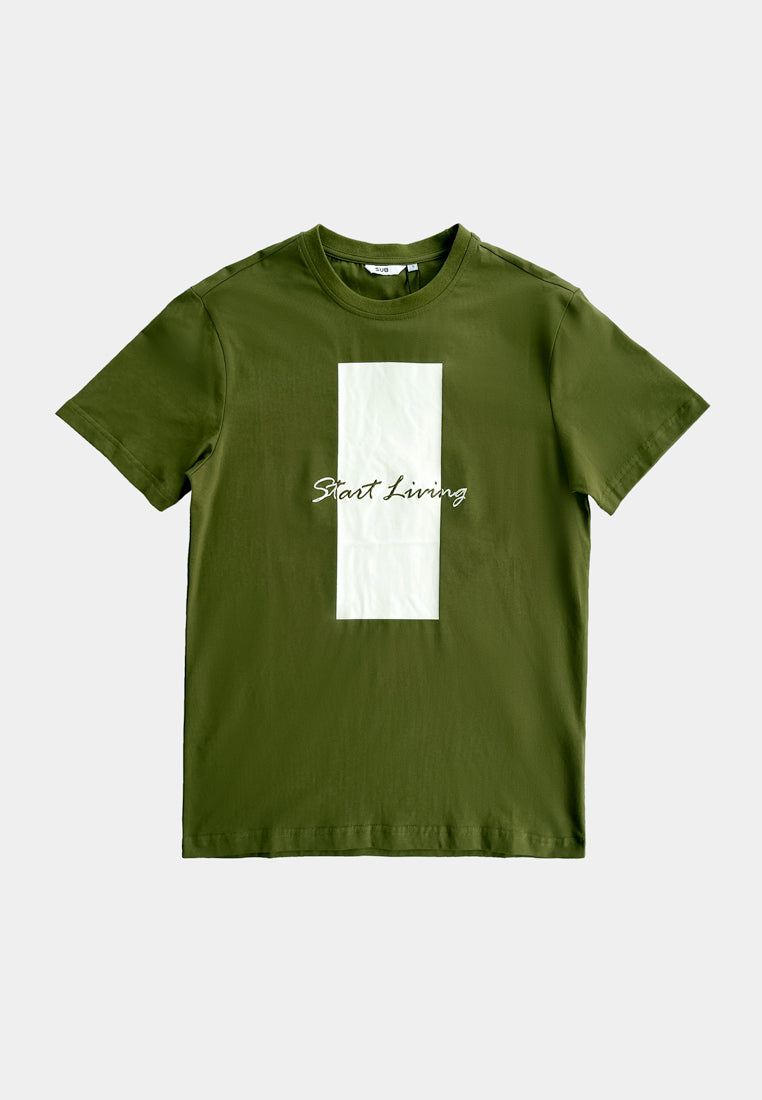 Men Short-Sleeve Graphic Tee - Dark Green - F2M317