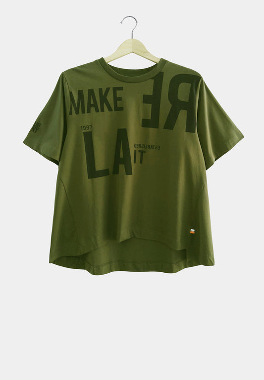 Women Short Sleeve Fashion Tee - Army Green - S2W292