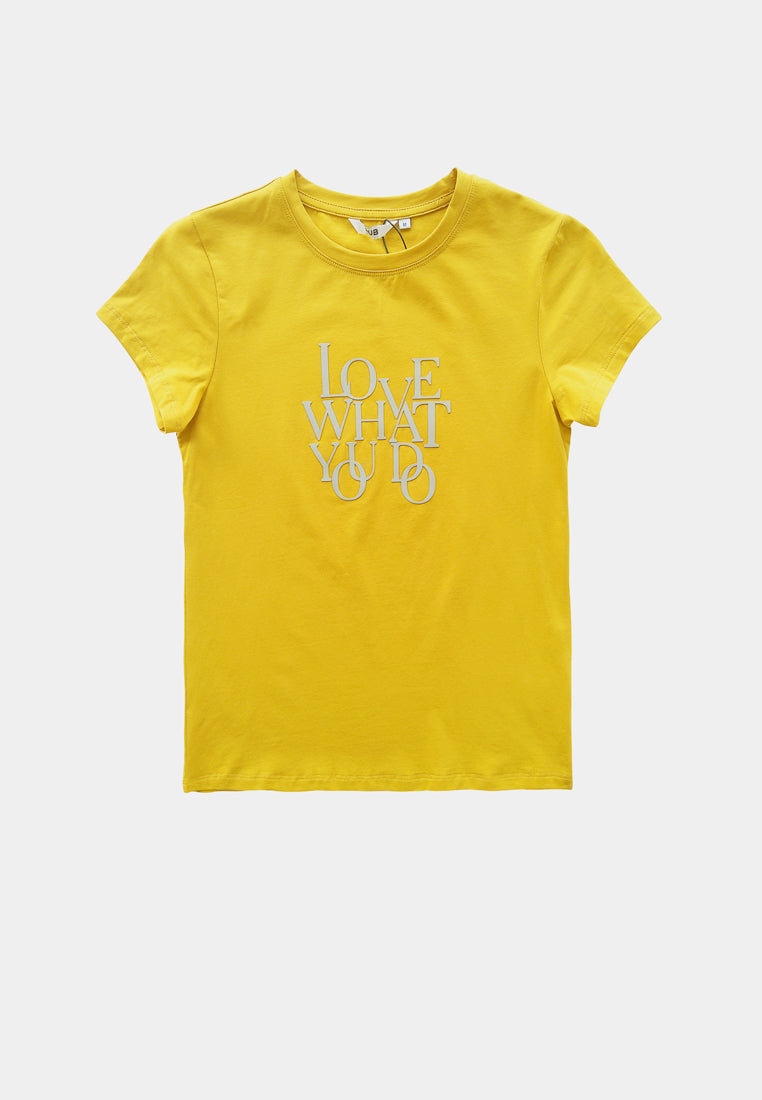 Women Short-Sleeve Graphic Tee - Yellow - M2W342