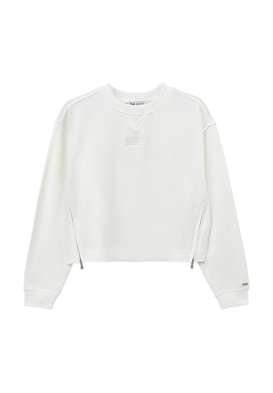 Women Long-Sleeve Sweatshirt - White - H2W666