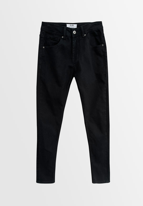 Men Skinny Fit Long Jeans - Black - REM783