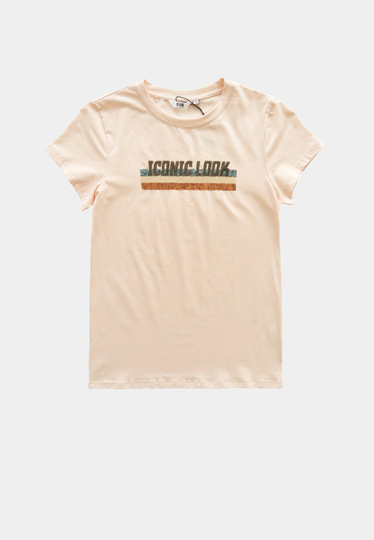 Women Short-Sleeve Graphic Tee - Light Pink - M2W339