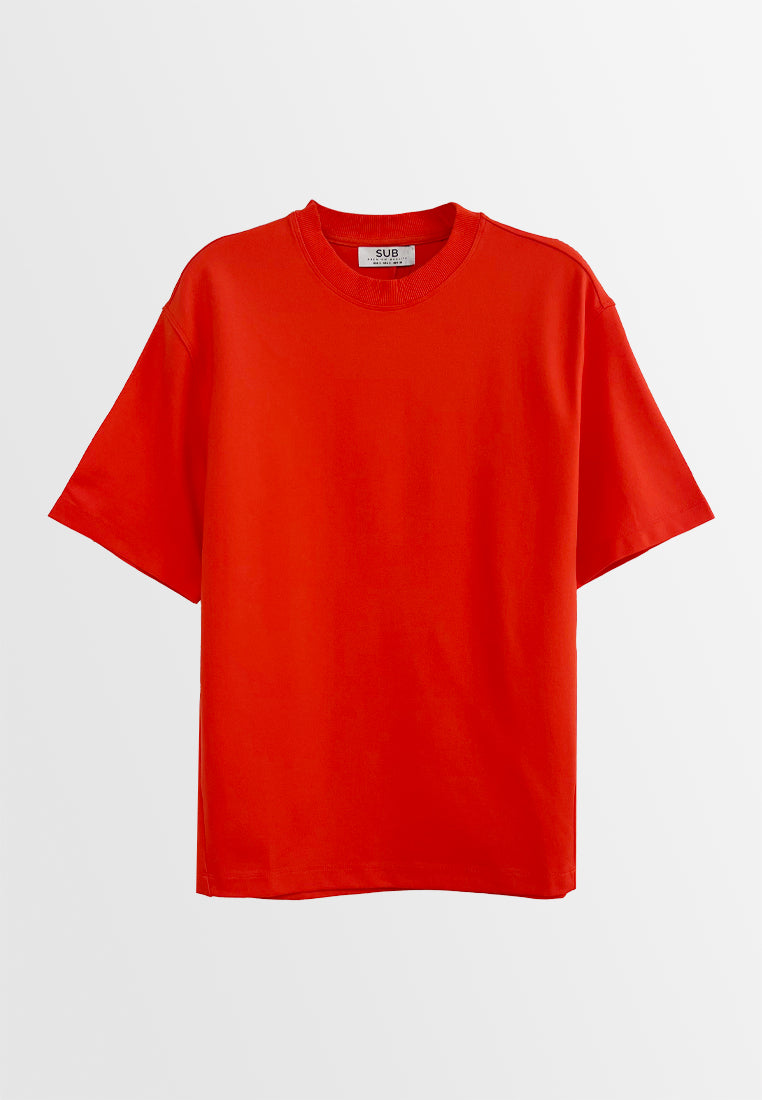 Men Short-Sleeve Oversized Fashion Tee - Orange - H2M789