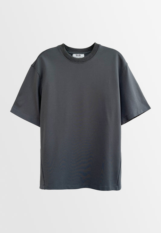 Men Short-Sleeve Oversized Fashion Tee - Dark Grey - H2M790