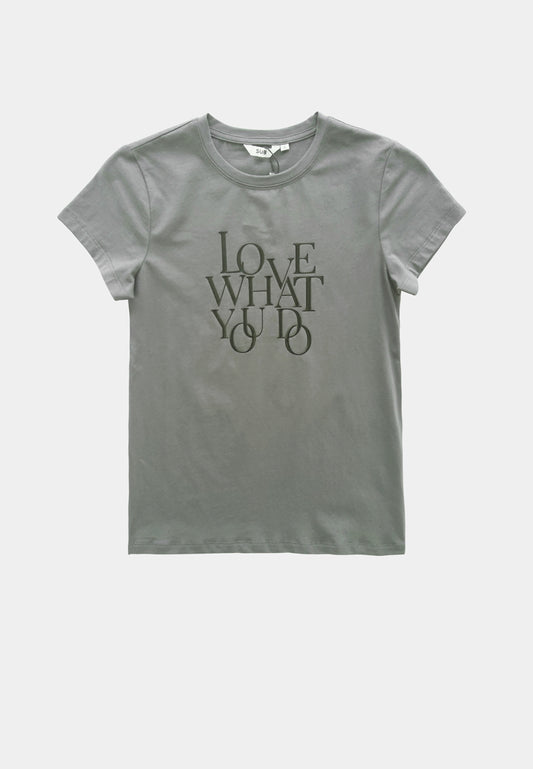 Women Short-Sleeve Graphic Tee - Dark Grey - M2W343