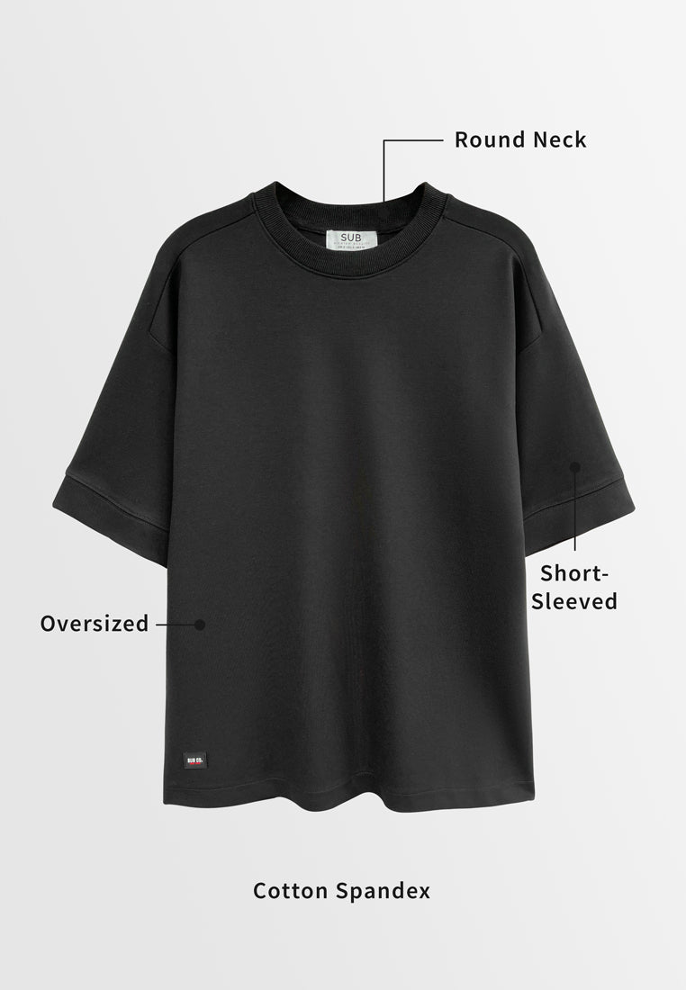 Men Short-Sleeve Oversized Fashion Tee - Black - H2M604