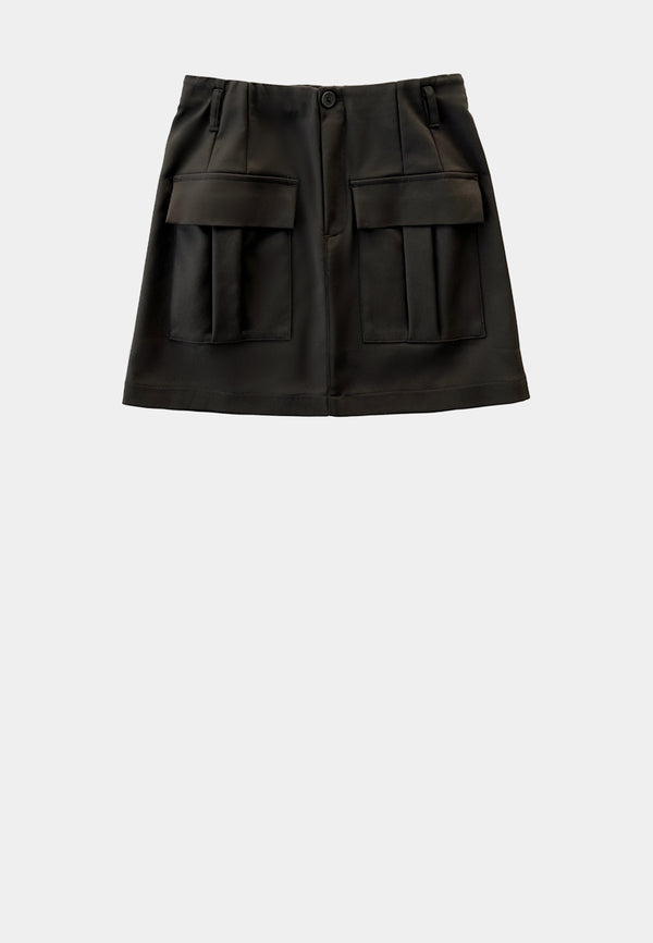 Women Cargo Skirt - Black - H0W949