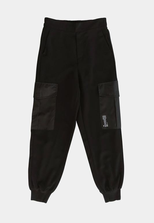 Women Long Jogger Pants - Black - S2W278