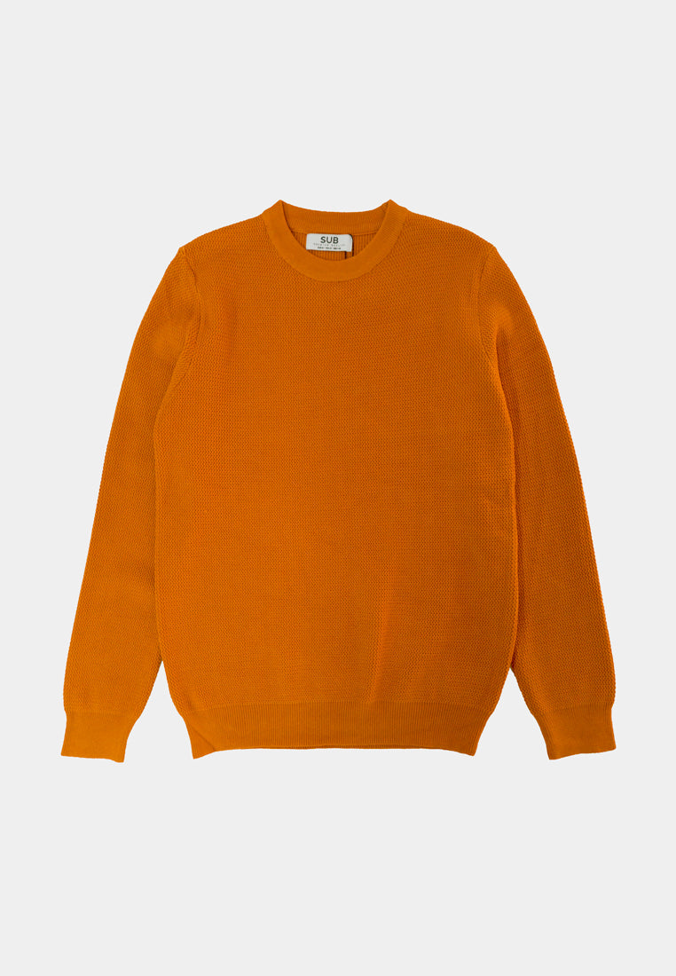 Men Long-Sleeve Knit Top - Orange - H1M218