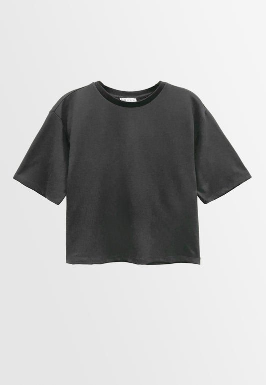 Women Short-Sleeve Fashion Tee - Black - S3W746