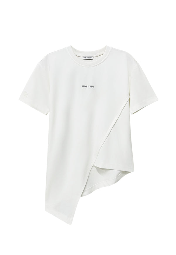Women Short-Sleeve Fashion Tee - White - H2W556