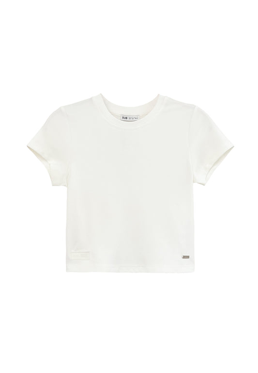 Women Short-Sleeve Fashion Tee - White - H2W658