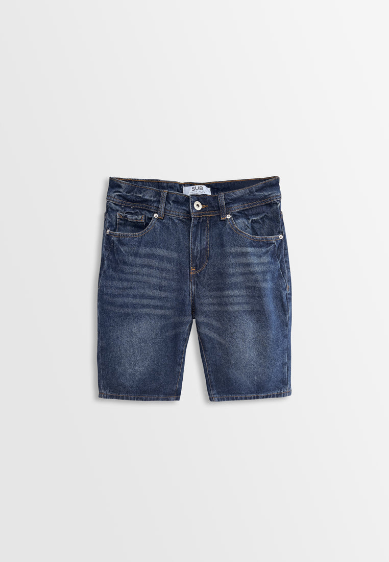 Men Short Jeans - Dark Blue - H2M409