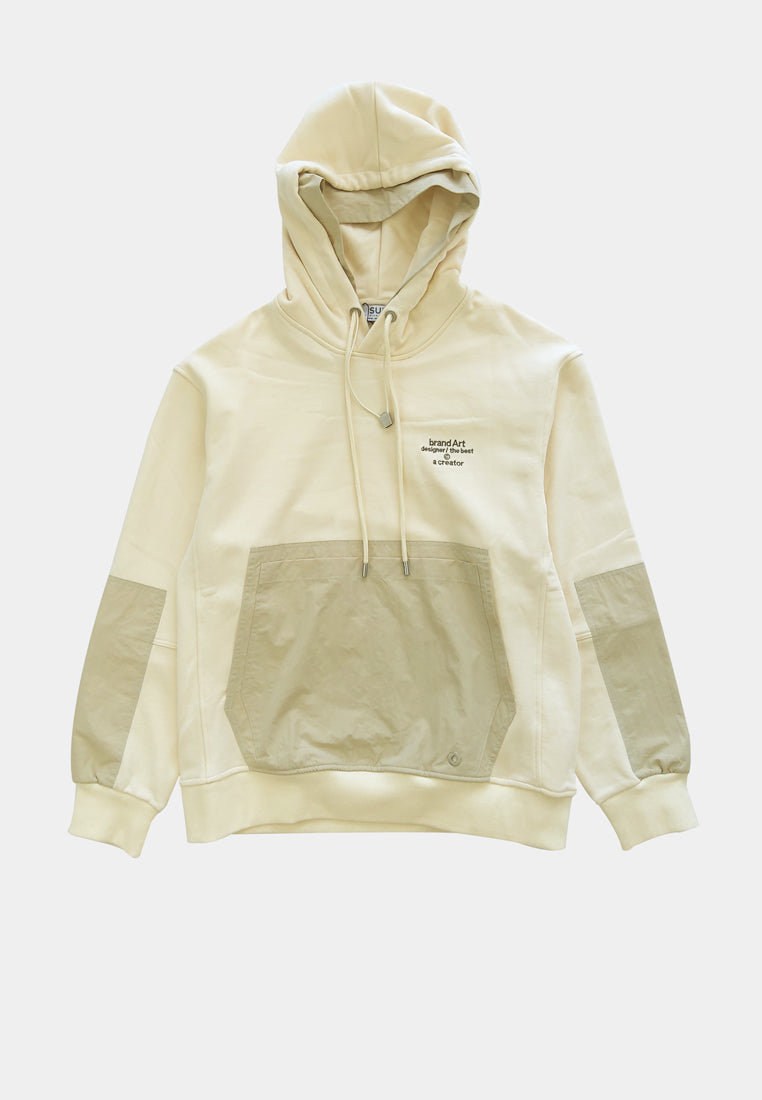 Men Sweatshirt Hoodie - Beige - H1M161