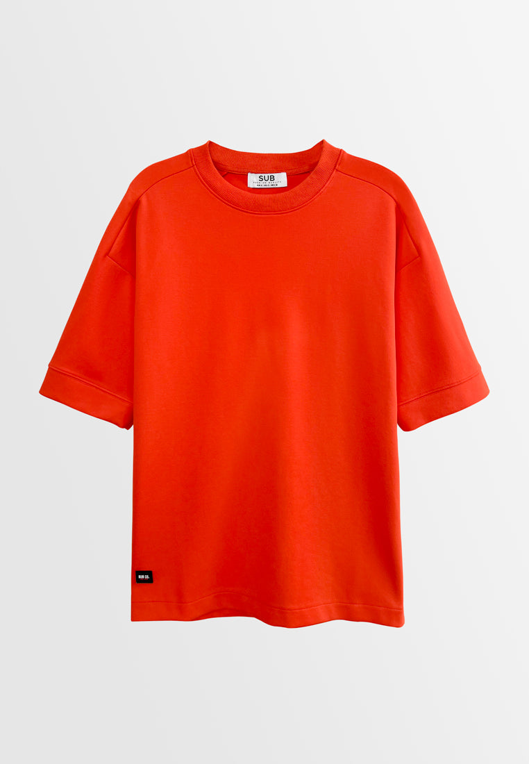 Men Short-Sleeve Oversized Fashion Tee - Orange - H2M605