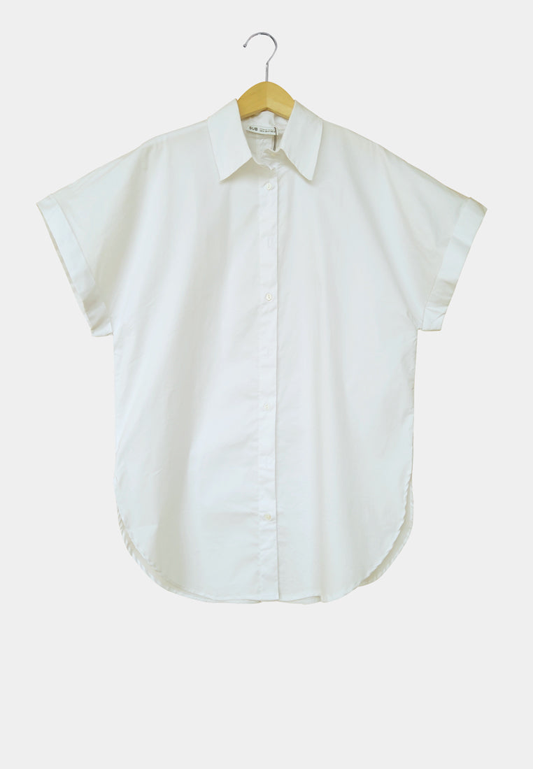 Women Short-Sleeve Fashion Shirt - White - H1W270