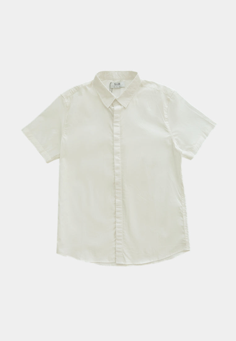 Men Short-Sleeve Shirt - White - H1M047