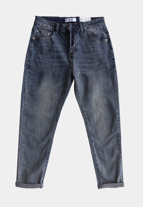 Men Slim Fit Long Jeans - Grey - H1M144