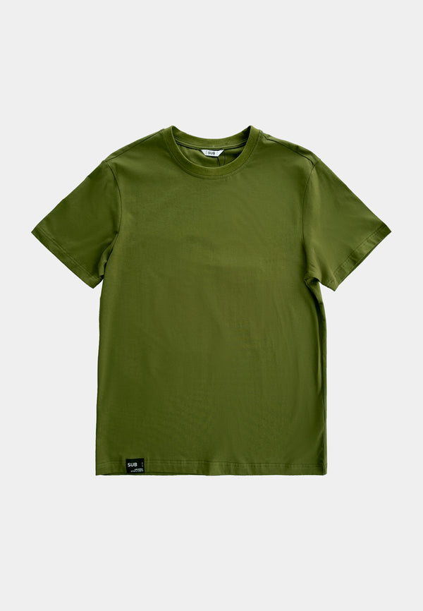 Men Short-Sleeve Basic Tee - Dark Green - F2M312