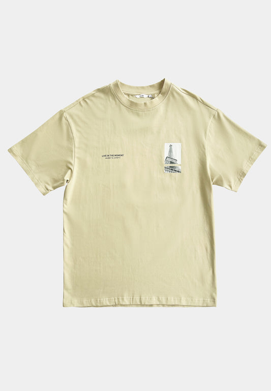 Men Short-Sleeve Fashion Tee - Khaki - F2M307