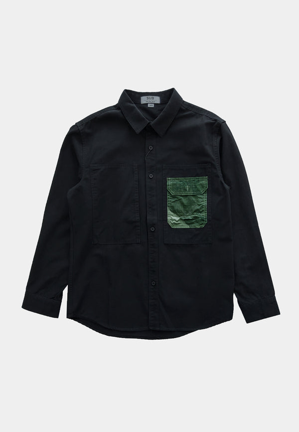 Men Long-Sleeve Shirt - Black - H1M146