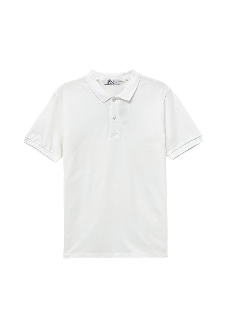 Men Short-Sleeve Polo Tee - White - S3M712