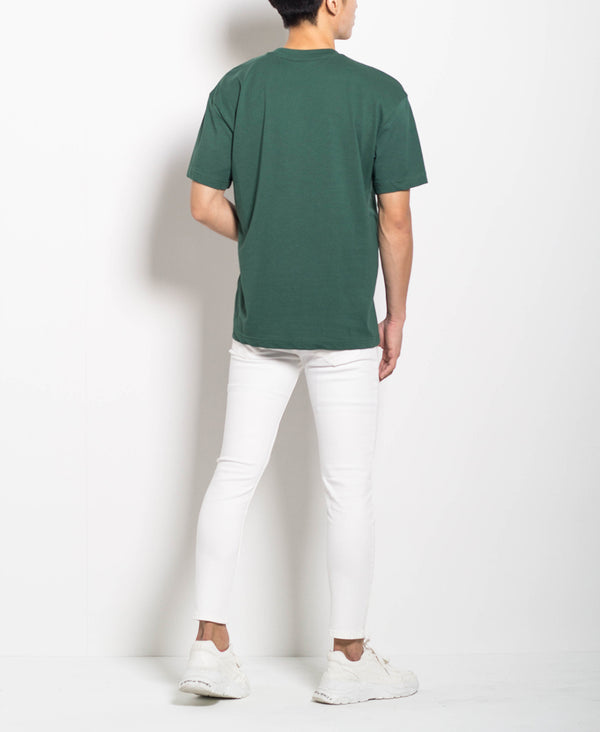 Men Oversized Fashion Tee With Pocket - Green - H0M558